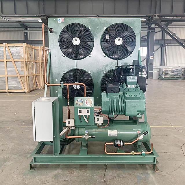 Unidade de condensação de compressor de parafuso semi-hermético fornecida de fábrica para 